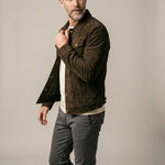 Suede Shirt Jacket with Button-Down Closure for Men - View 10