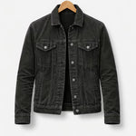 Suede Shirt Jacket with Button-Down Closure for Men - Grijs