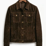 Suede Shirt Jacket with Button-Down Closure for Men - View 2