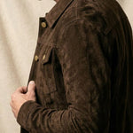 Suede Shirt Jacket with Button-Down Closure for Men - View 4