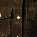 Suede Shirt Jacket with Button-Down Closure for Men - View 5