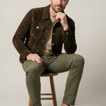 Suede Shirt Jacket with Button-Down Closure for Men - View 8