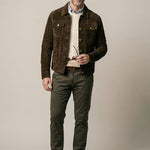 Suede Shirt Jacket with Button-Down Closure for Men - View 9
