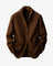 Tailored Button-Front Ribbed Knit Cardigan for Women - Brown