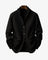 Tailored Button-Front Ribbed Knit Cardigan for Women - Black