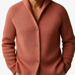 Tailored Button-Front Ribbed Knit Cardigan for Women - View 8