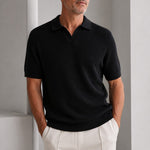 Textured Polo Shirt for Men - Black