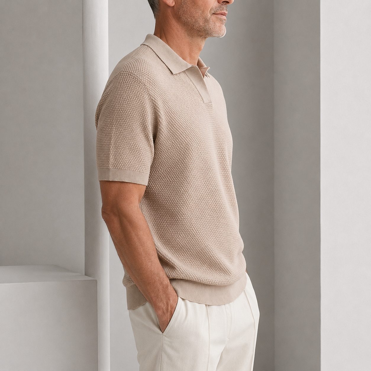 Textured Polo Shirt for Men - View 9