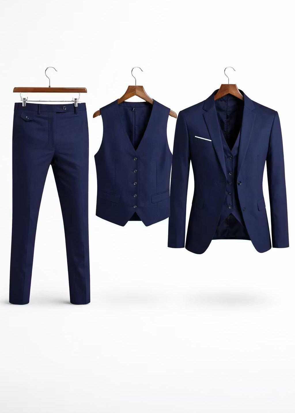 Three-Piece Blazer Suit for Men - Marineblauw