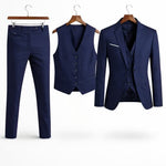 Three-Piece Blazer Suit for Men - Marineblauw