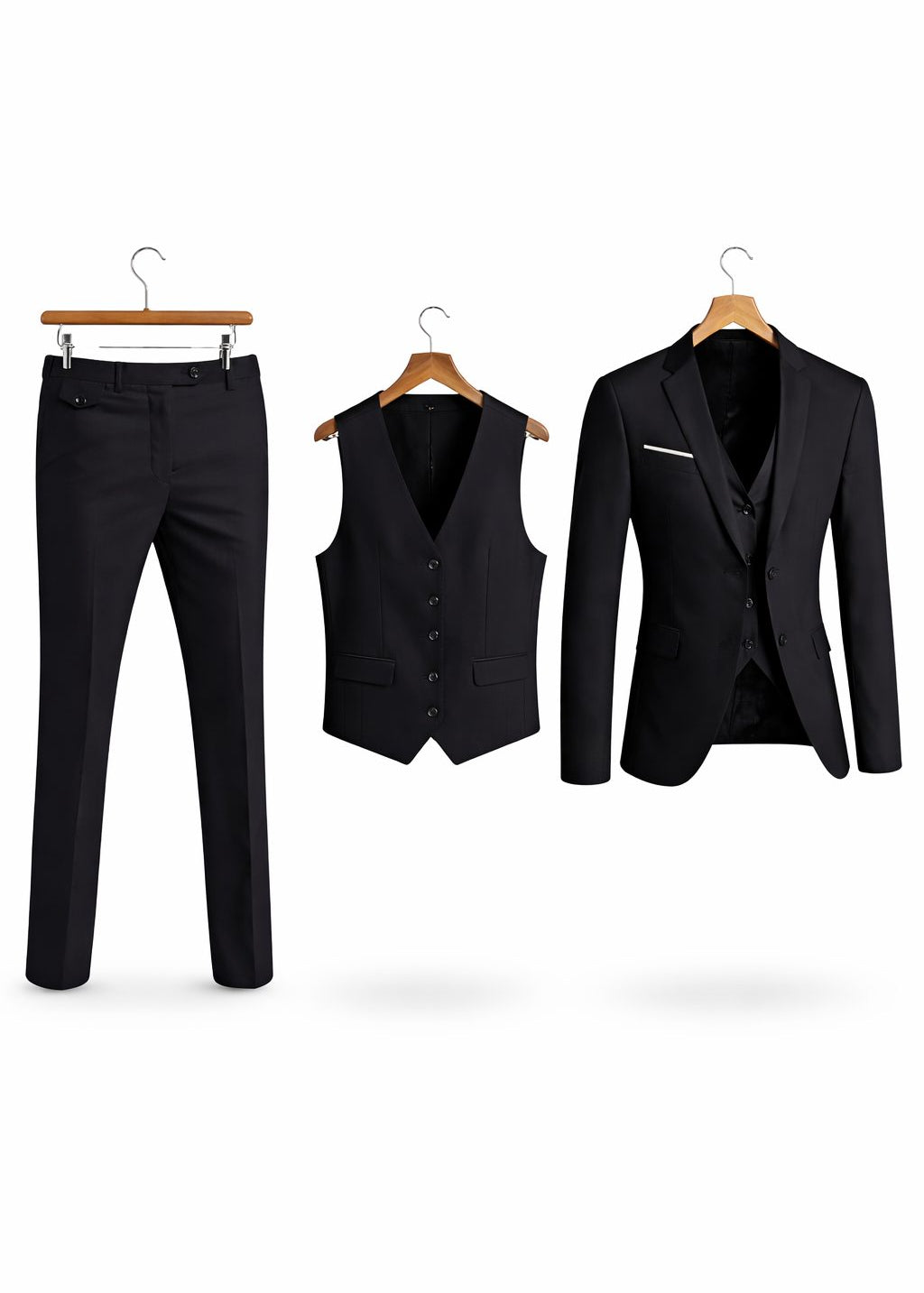 Three-Piece Blazer Suit for Men - Zwart