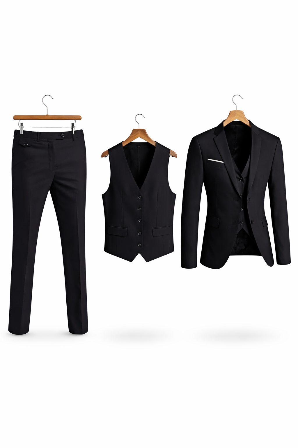 Three-Piece Blazer Suit for Men - Zwart