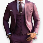 Three-Piece Suit with Waistcoat for Men - Mauve