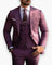 Three-Piece Suit with Waistcoat for Men - Mauve