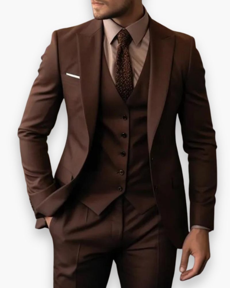 Three-Piece Suit with Waistcoat for Men
