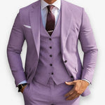Three-Piece Suit with Waistcoat for Men - Lilac