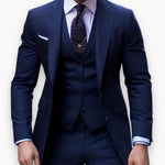 Three-Piece Suit with Waistcoat for Men - Royal Blue