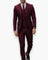 Three-Piece Suit with Waistcoat for Men - Burgundy