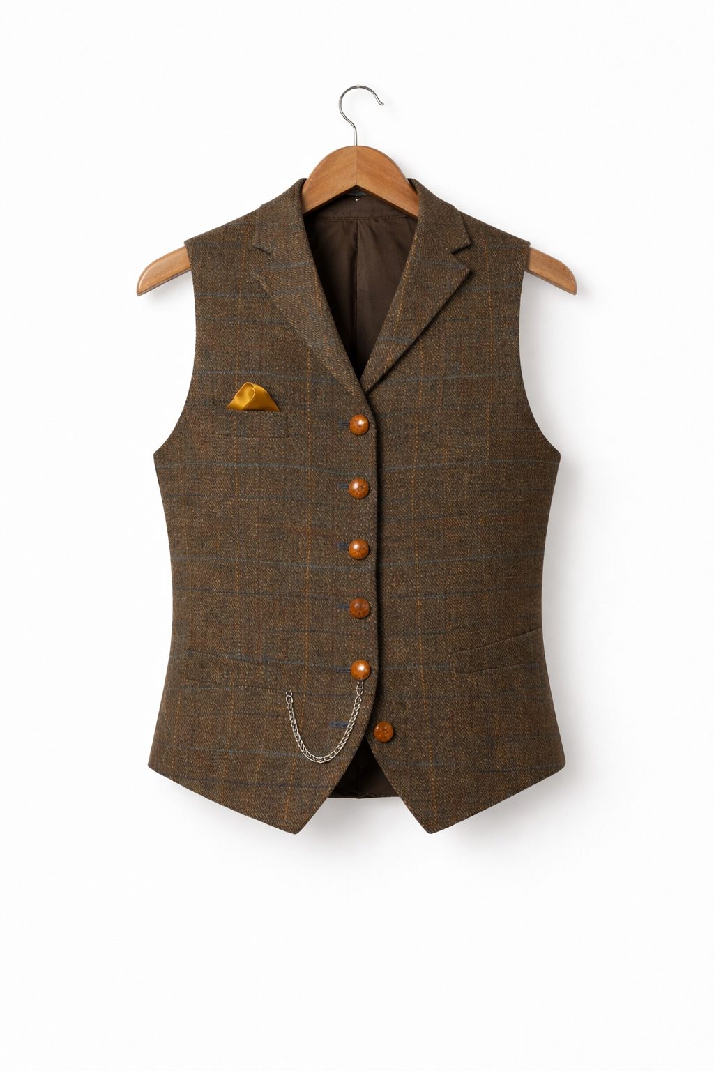 Tweed Single-Breasted Waistcoat for Men - View 2