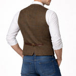 Tweed Single-Breasted Waistcoat for Men - View 4