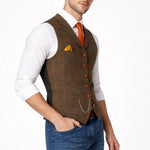 Tweed Single-Breasted Waistcoat for Men - View 5