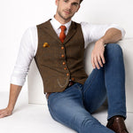 Tweed Single-Breasted Waistcoat for Men - View 6