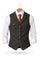 Tweed Single-Breasted Waistcoat for Men - Donkergrijs