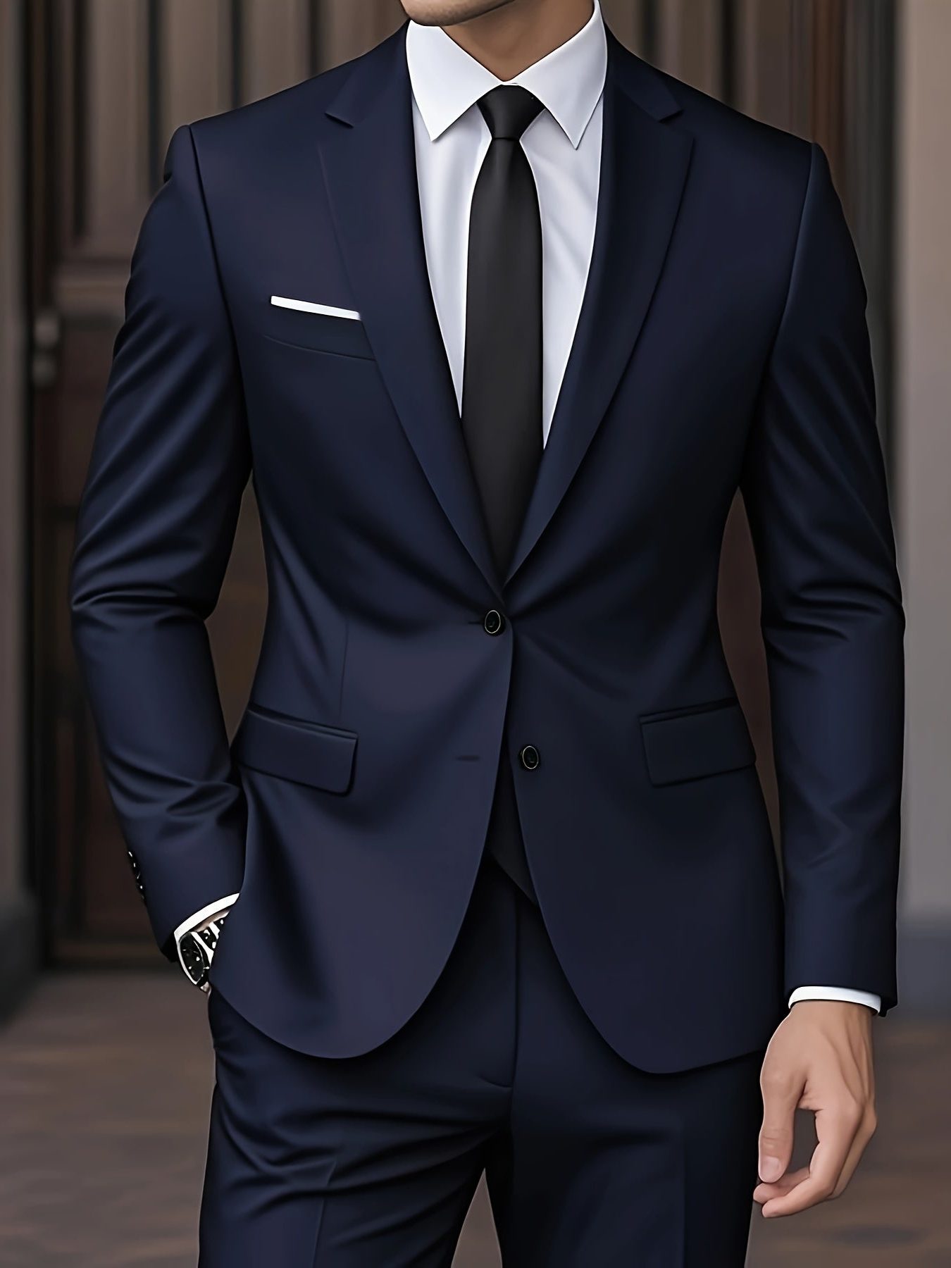 Two-Piece Suit Jacket and Trousers for Men - View 12