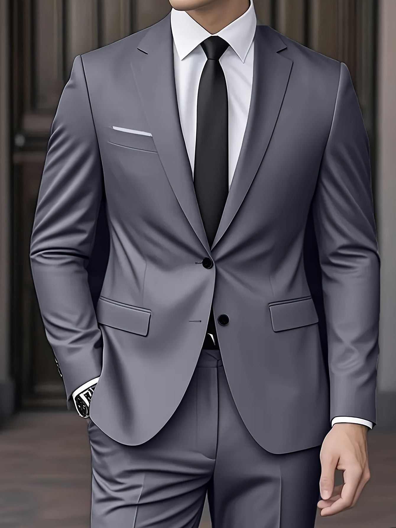 Two-Piece Suit Jacket and Trousers for Men - View 18