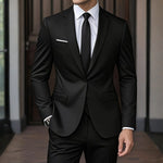 Two-Piece Suit Jacket and Trousers for Men - Noir