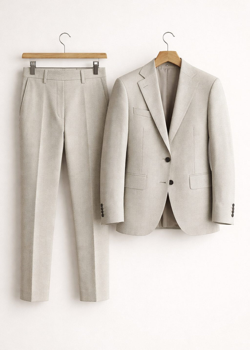 Two-Piece Wool Blazer Suit for Men - Lichtgrijs