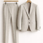 Two-Piece Wool Blazer Suit for Men - Lichtgrijs
