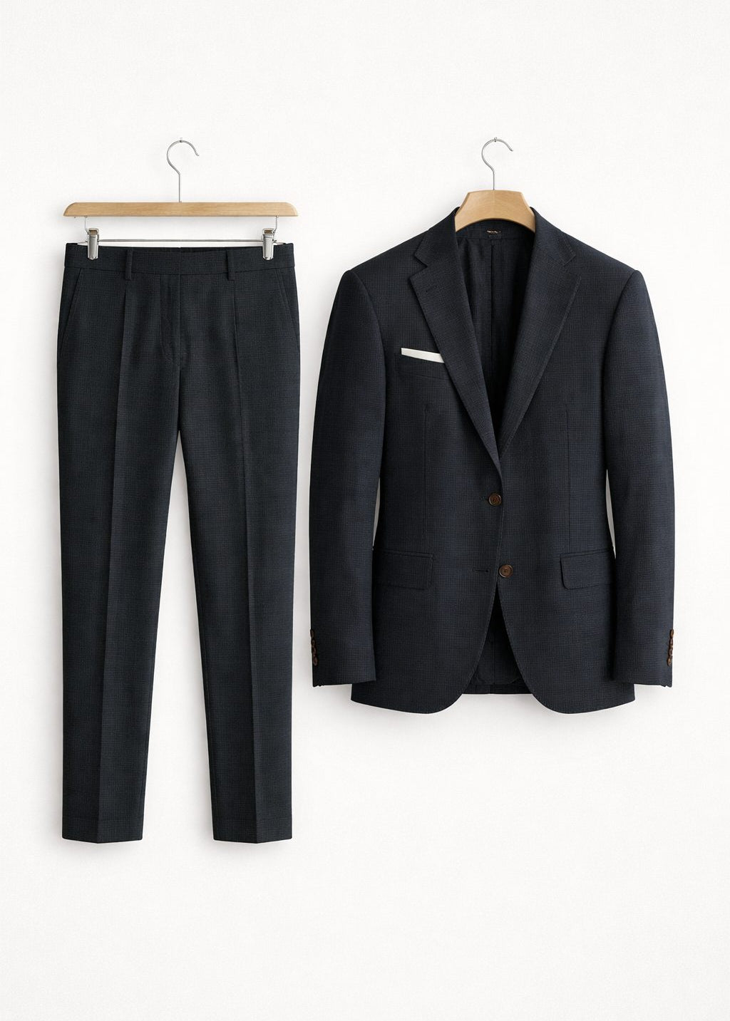 Two-Piece Wool Blazer Suit for Men - Zwart