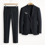 Two-Piece Wool Blazer Suit for Men - Zwart