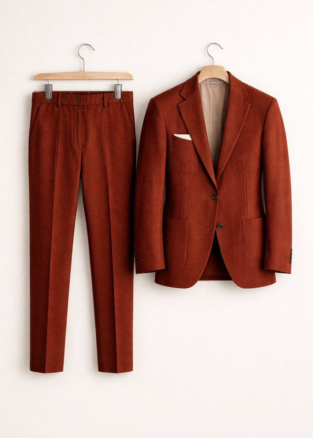 Two-Piece Wool Blazer Suit for Men - Bordeaux