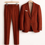 Two-Piece Wool Blazer Suit for Men - Bordeaux
