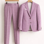 Two-Piece Wool Blazer Suit for Men - Paars