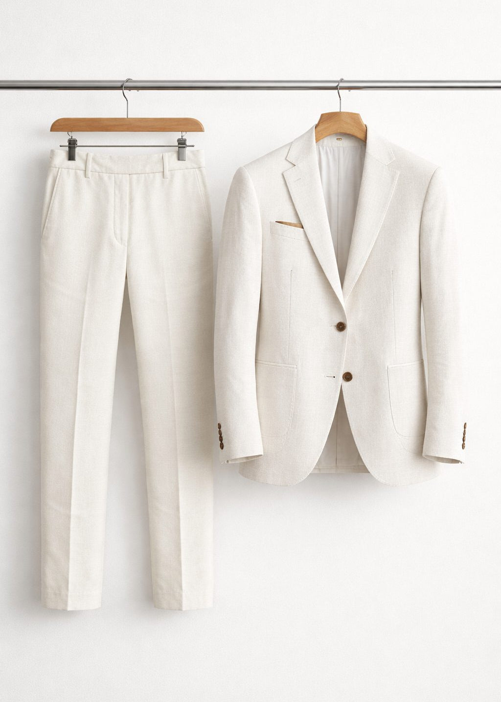 Two-Piece Wool Blazer Suit for Men - Wit