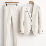 Two-Piece Wool Blazer Suit for Men - Wit