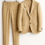 Two-Piece Wool Blazer Suit for Men - Caqui