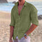 Cotton Linen Button-Down Shirt for Men