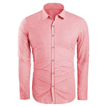 Cotton Linen Button-Down Shirt for Men