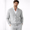 V-Neck Knit Cardigan with Button Closure for Men - Grey