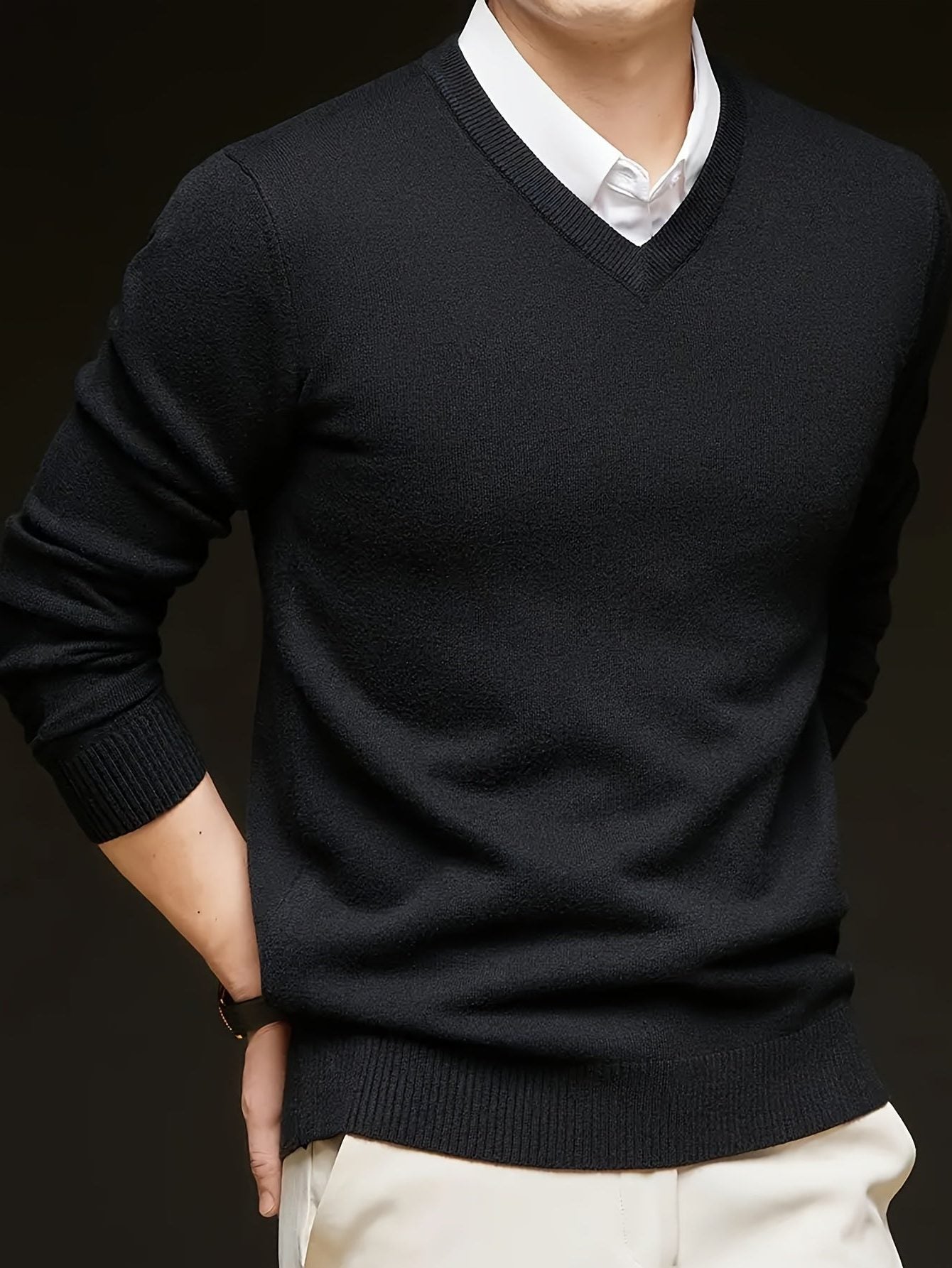 V-Neck Knit Jumper for Women - View 11
