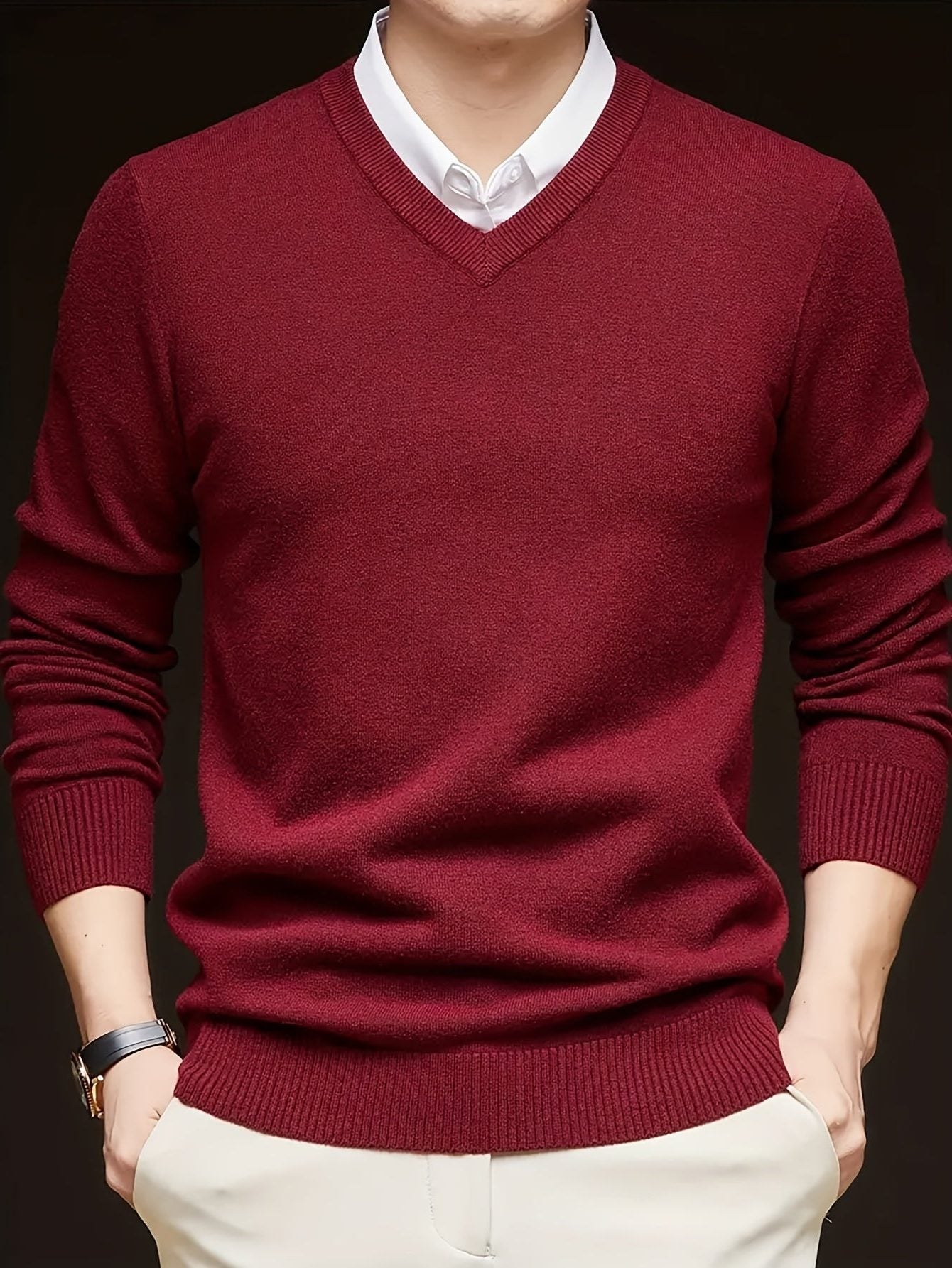 V-Neck Knit Jumper for Women - View 13