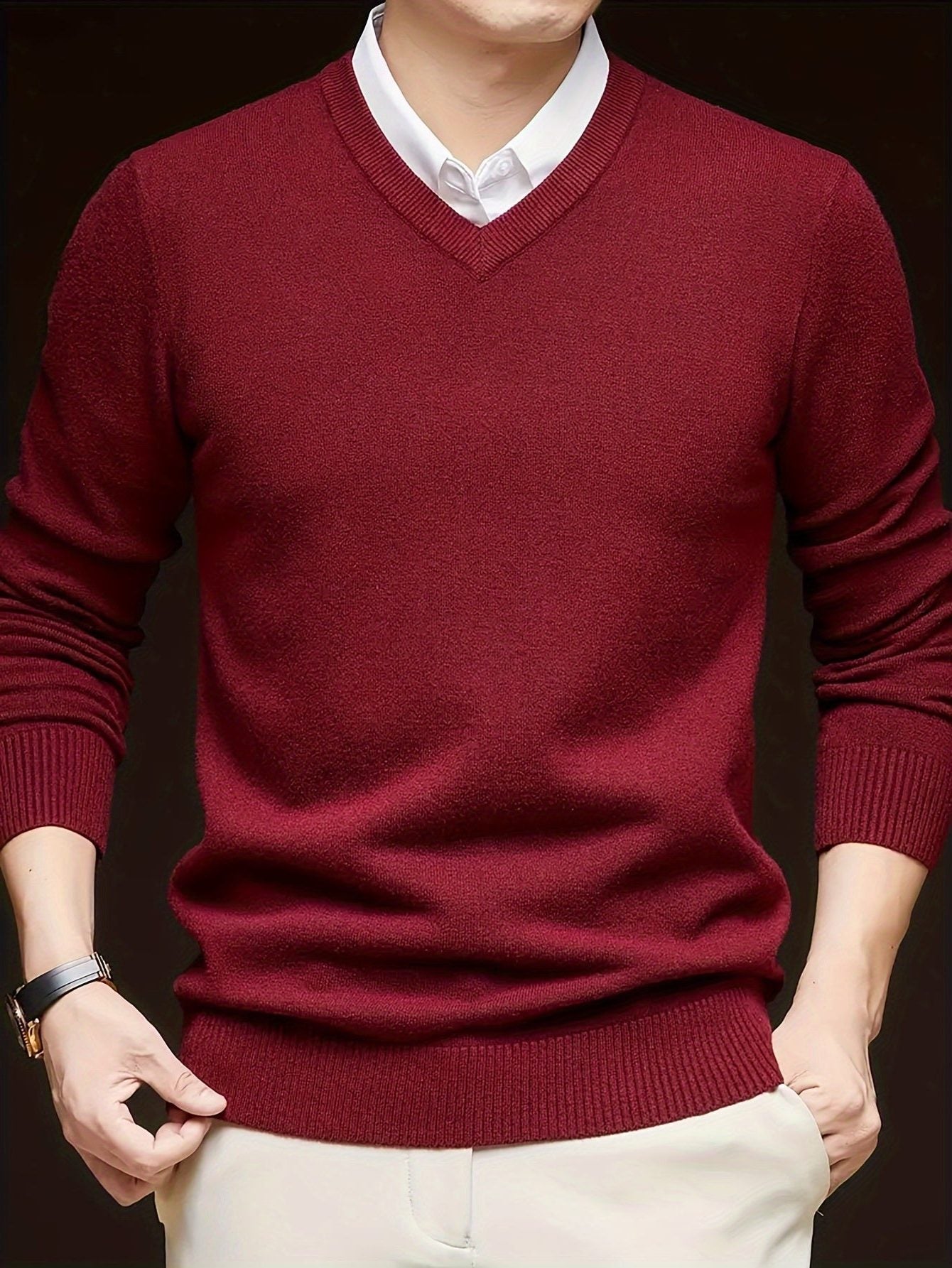 V-Neck Knit Jumper for Women - View 15