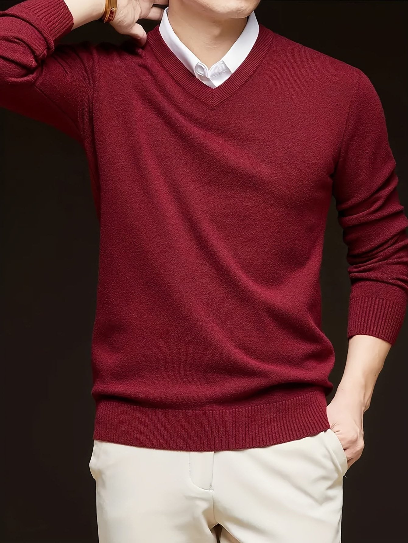 V-Neck Knit Jumper for Women - View 16