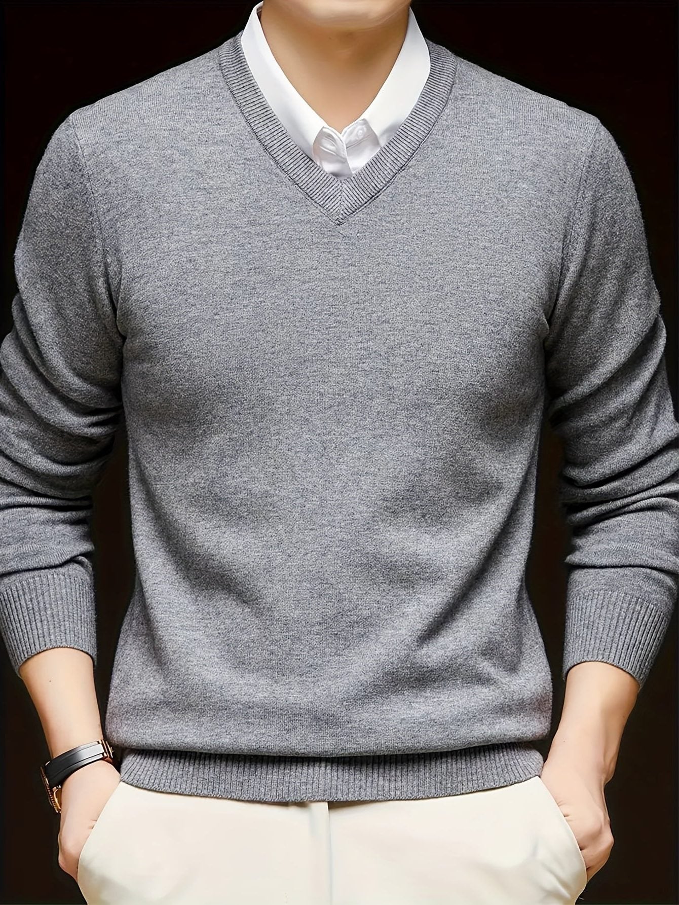 V-Neck Knit Jumper for Women - View 19