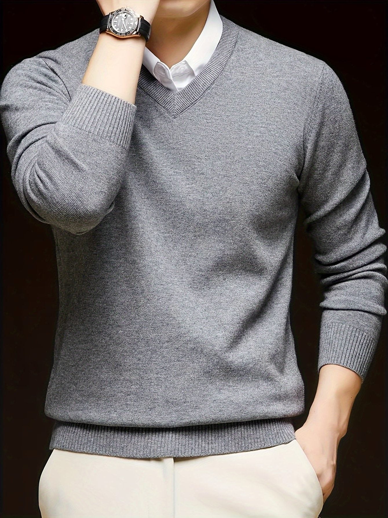 V-Neck Knit Jumper for Women - View 22