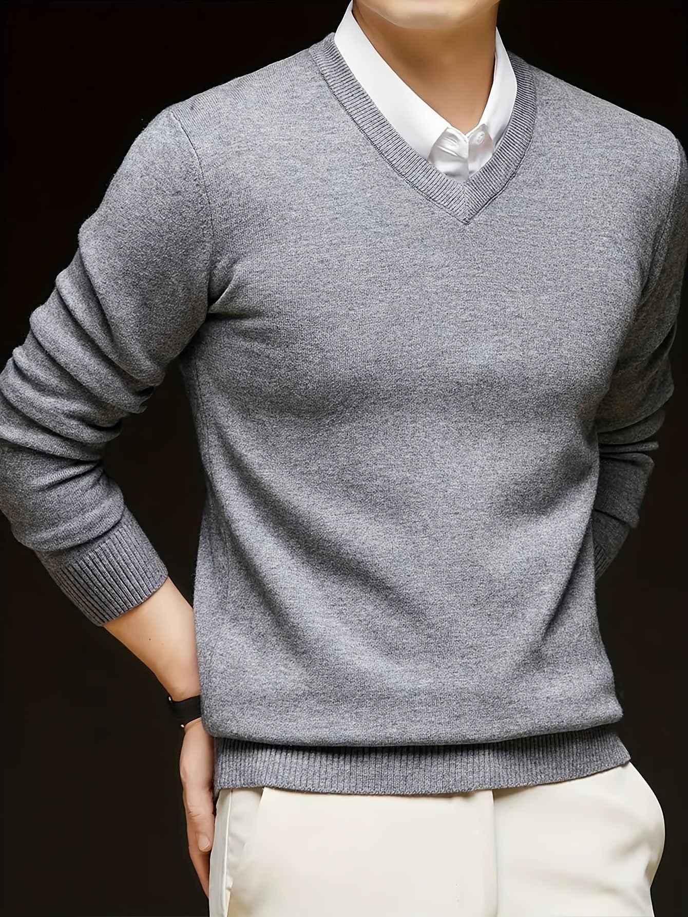 V-Neck Knit Jumper for Women - View 23